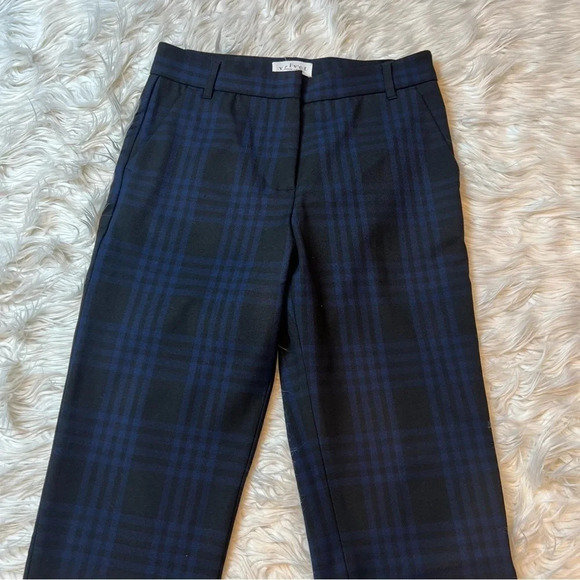 NWOT Velvet by Graham & Spencer Plaid Straight Leg Allison Pants Blue Black 4 - Picture 4 of 11